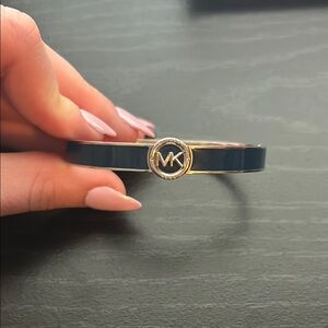 Michael Kors Navy Blue and Silver Bangle Bracelet
